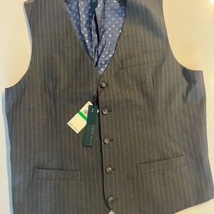 Perry Ellis Charcoal Pinstripe Vest